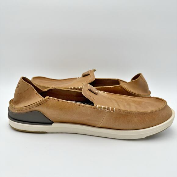 Olukai Mens Kakaha Loafers US 11 EU 44 Brown Leather EUC main image 2
